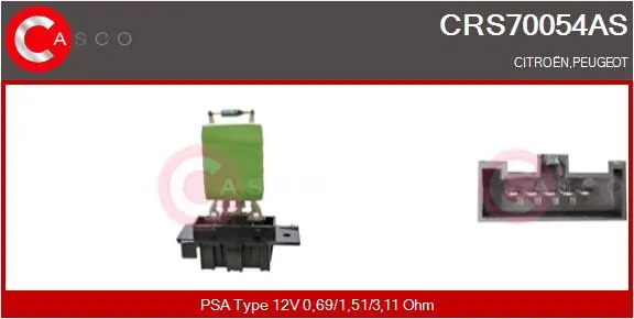Resistor, interior blower