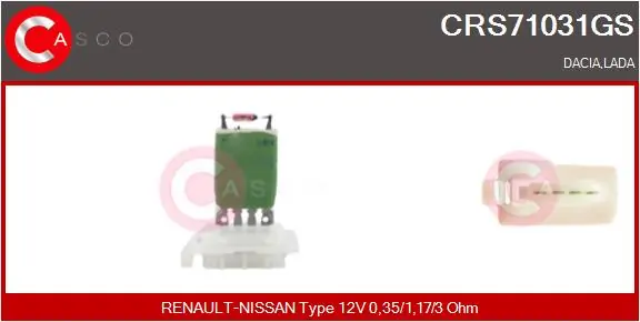 Resistor, interior blower