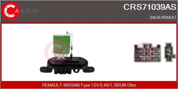 Resistor, interior blower