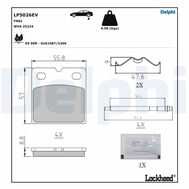 Brake Pad Set, disc parking brake