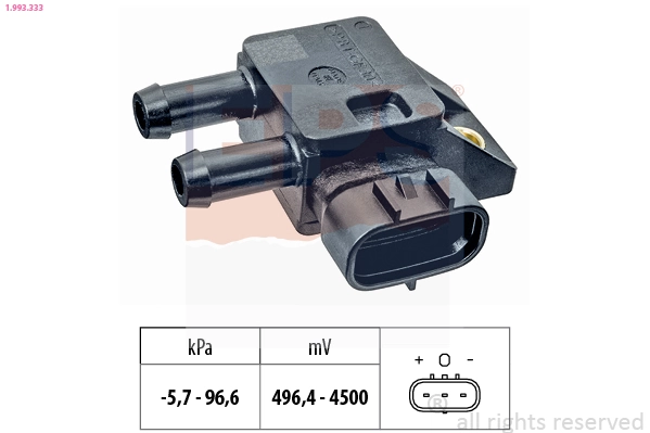 Sensor, exhaust pressure