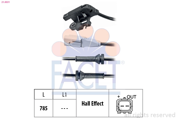 Sensor, wheel speed