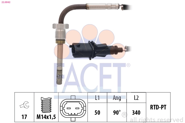 Sensor, exhaust gas temperature