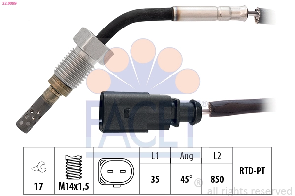 Sensor, exhaust gas temperature