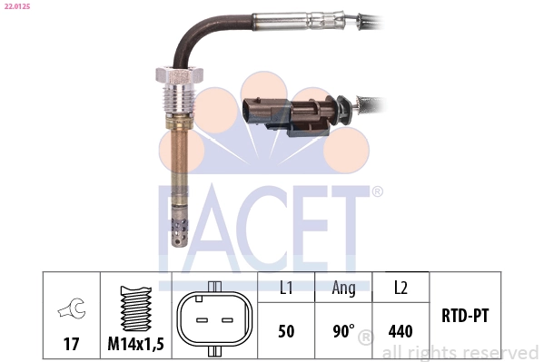 Sensor, exhaust gas temperature
