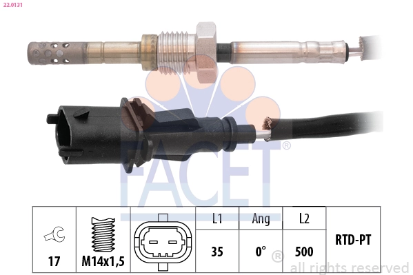 Sensor, exhaust gas temperature