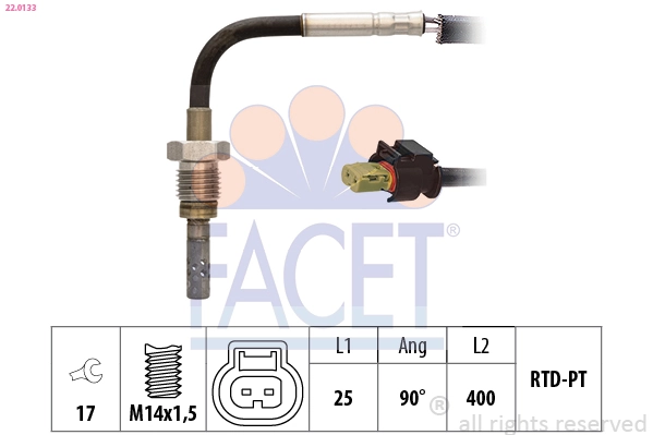 Sensor, exhaust gas temperature