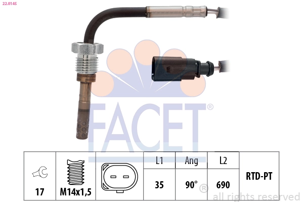 Sensor, exhaust gas temperature