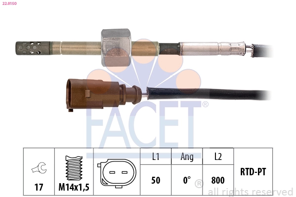 Sensor, exhaust gas temperature