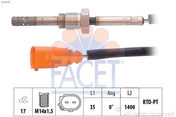 Sensor, exhaust gas temperature