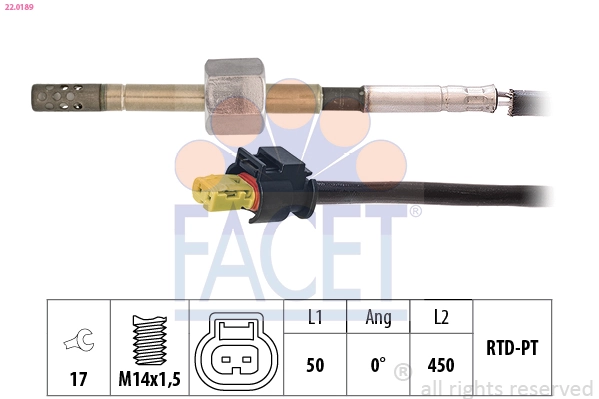 Sensor, exhaust gas temperature