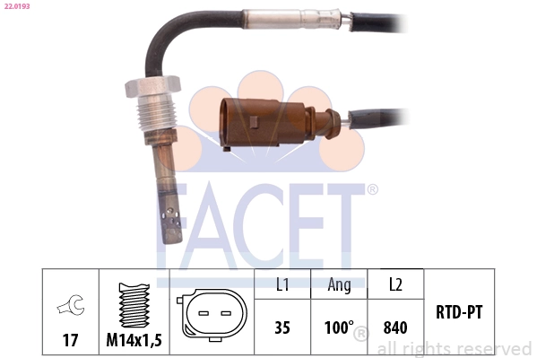Sensor, exhaust gas temperature