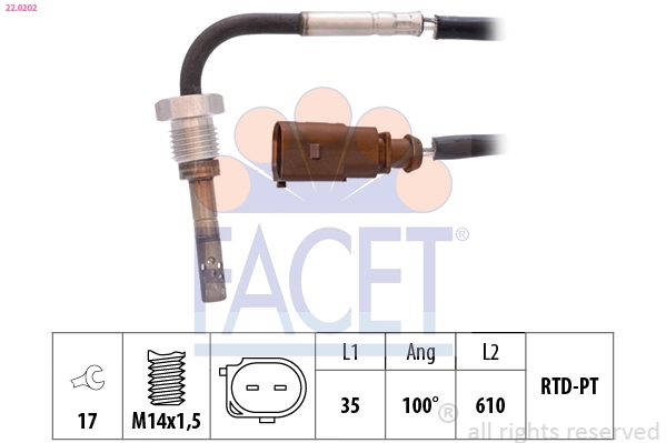 Sensor, exhaust gas temperature