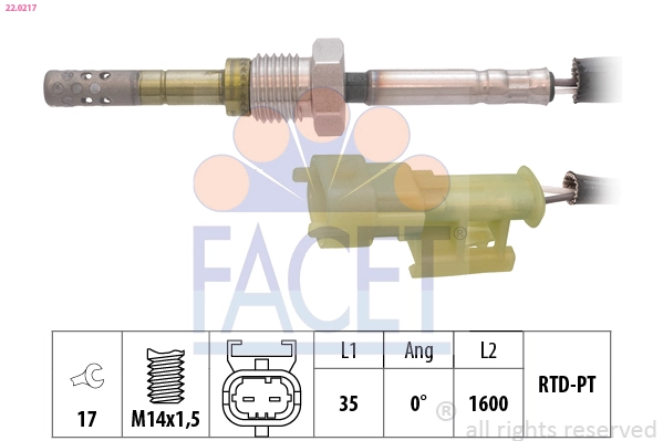 Sensor, exhaust gas temperature