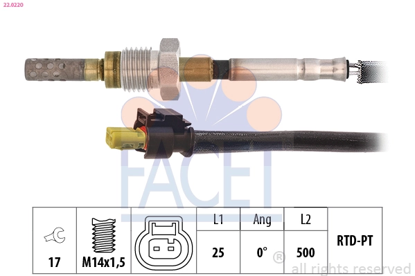 Sensor, exhaust gas temperature