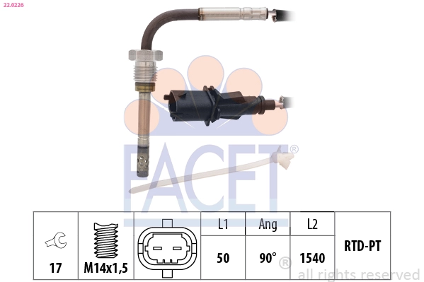 Sensor, exhaust gas temperature