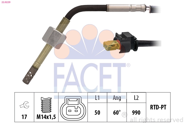 Sensor, exhaust gas temperature