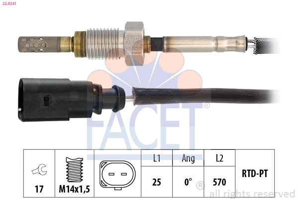 Sensor, exhaust gas temperature
