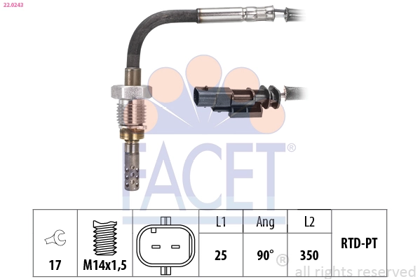 Sensor, exhaust gas temperature