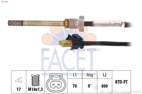 Sensor, exhaust gas temperature
