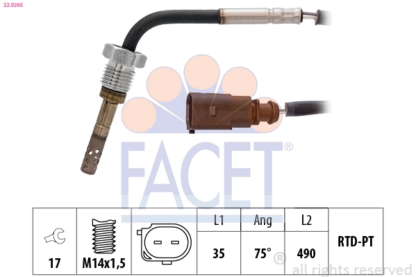 Sensor, exhaust gas temperature