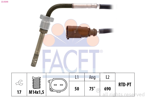 Sensor, exhaust gas temperature