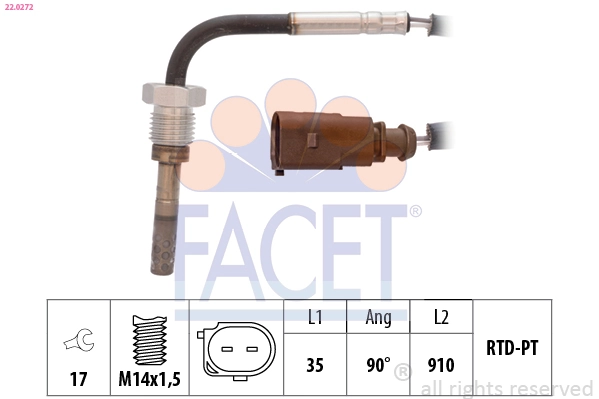 Sensor, exhaust gas temperature
