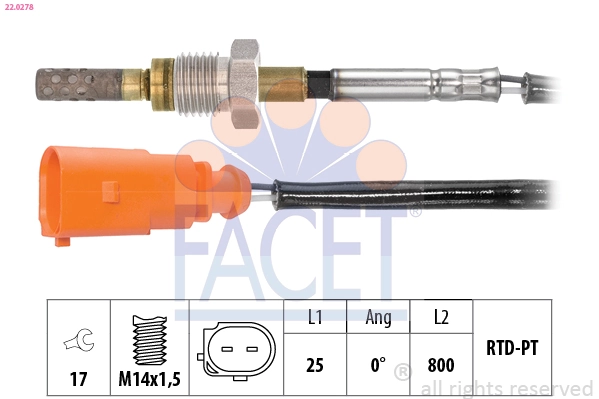 Sensor, exhaust gas temperature