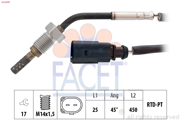 Sensor, exhaust gas temperature