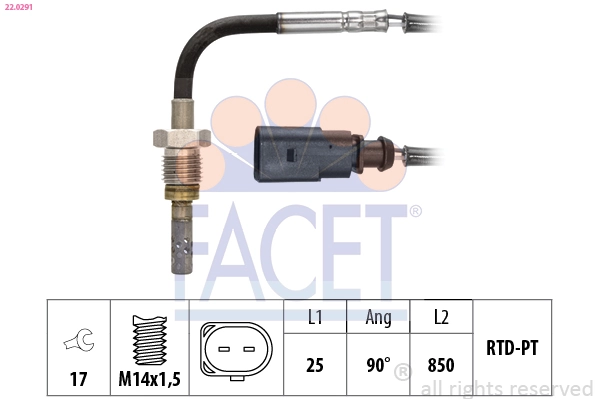 Sensor, exhaust gas temperature