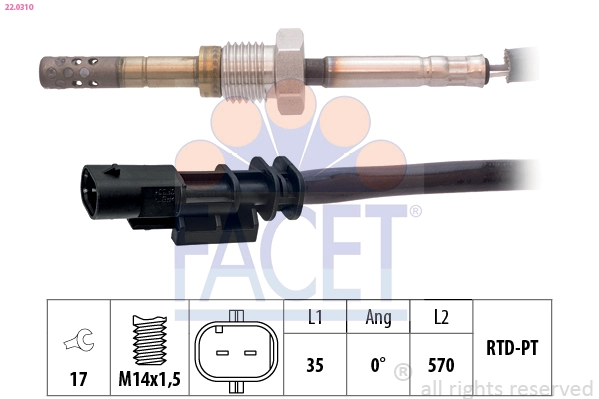 Sensor, exhaust gas temperature