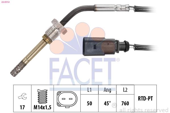 Sensor, exhaust gas temperature