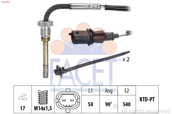 Sensor, exhaust gas temperature