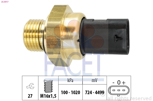 Sensor, oil pressure