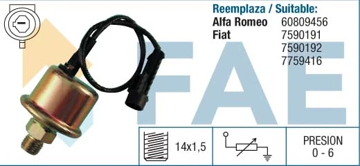 Sensor, oil pressure