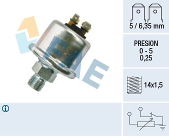 Sensor, oil pressure