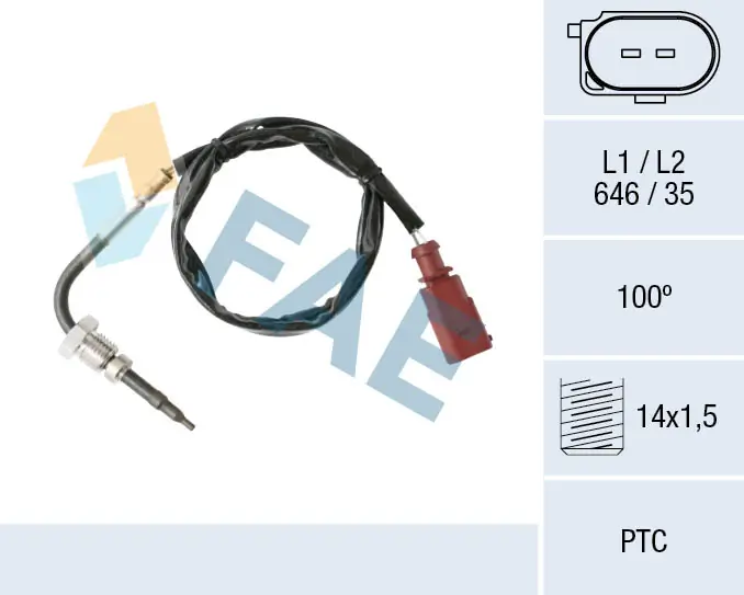 Sensor, exhaust gas temperature