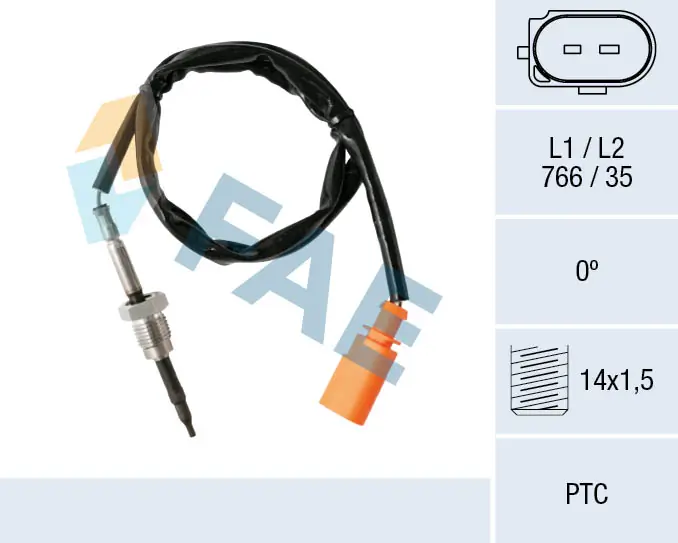 Sensor, exhaust gas temperature