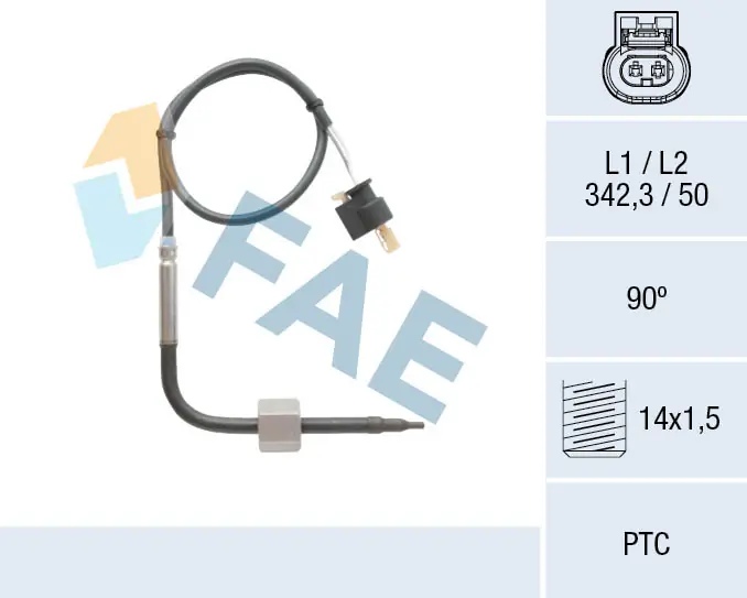 Sensor, exhaust gas temperature