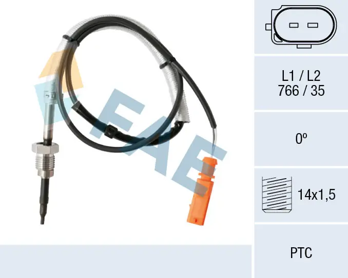 Sensor, exhaust gas temperature