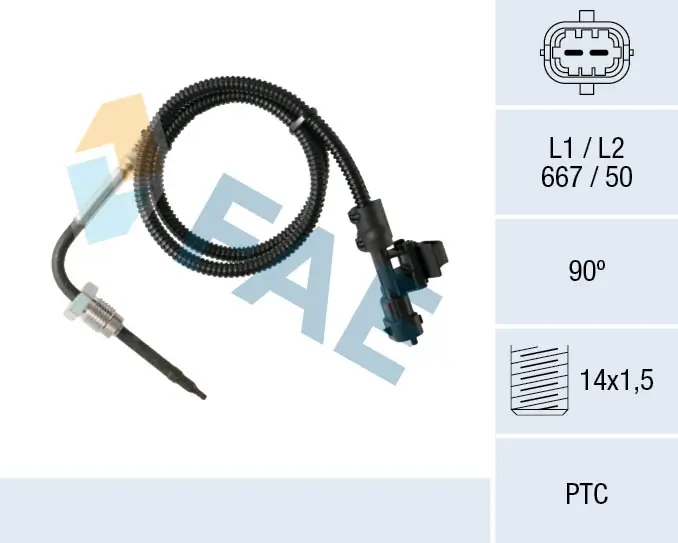 Sensor, exhaust gas temperature