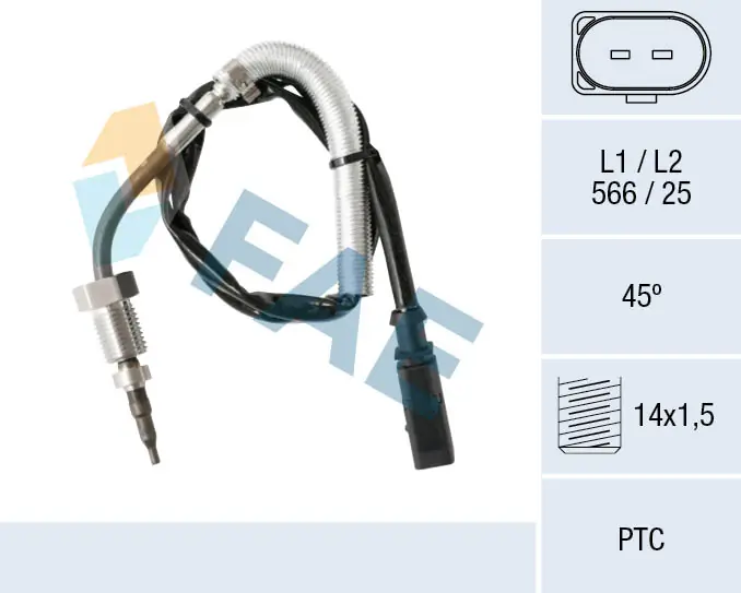 Sensor, exhaust gas temperature