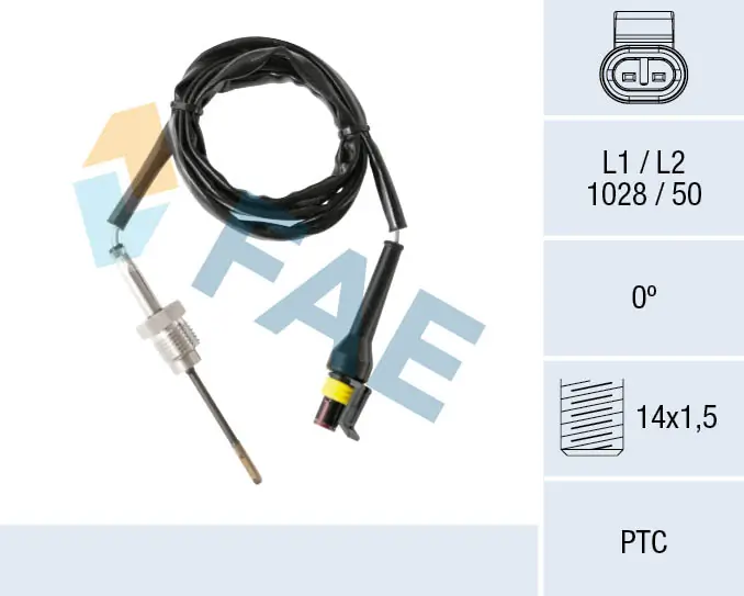 Sensor, exhaust gas temperature