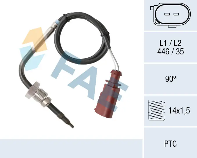 Sensor, exhaust gas temperature