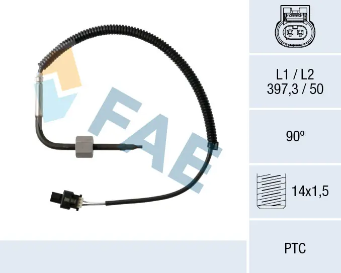 Sensor, exhaust gas temperature