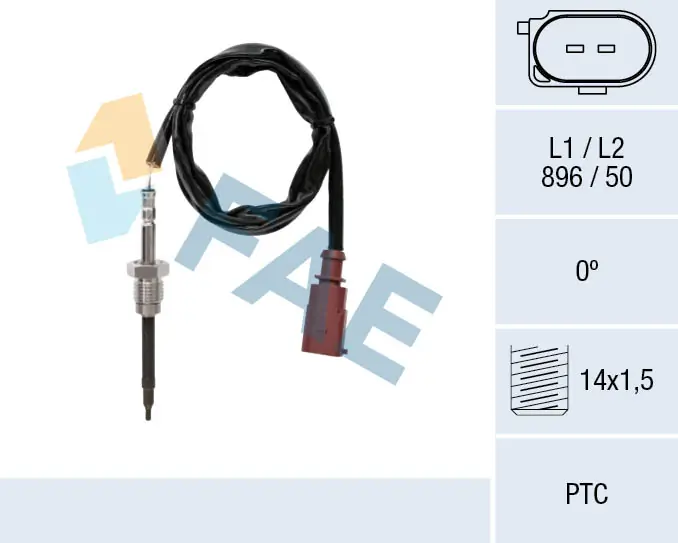 Sensor, exhaust gas temperature
