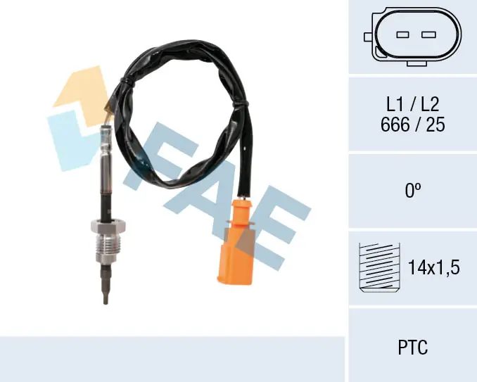 Sensor, exhaust gas temperature