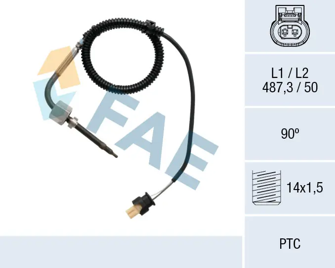 Sensor, exhaust gas temperature