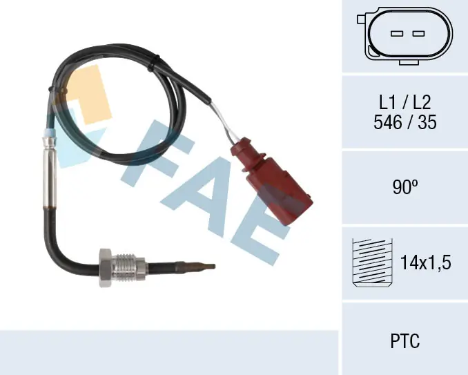 Sensor, exhaust gas temperature