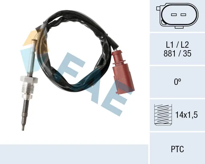 Sensor, exhaust gas temperature